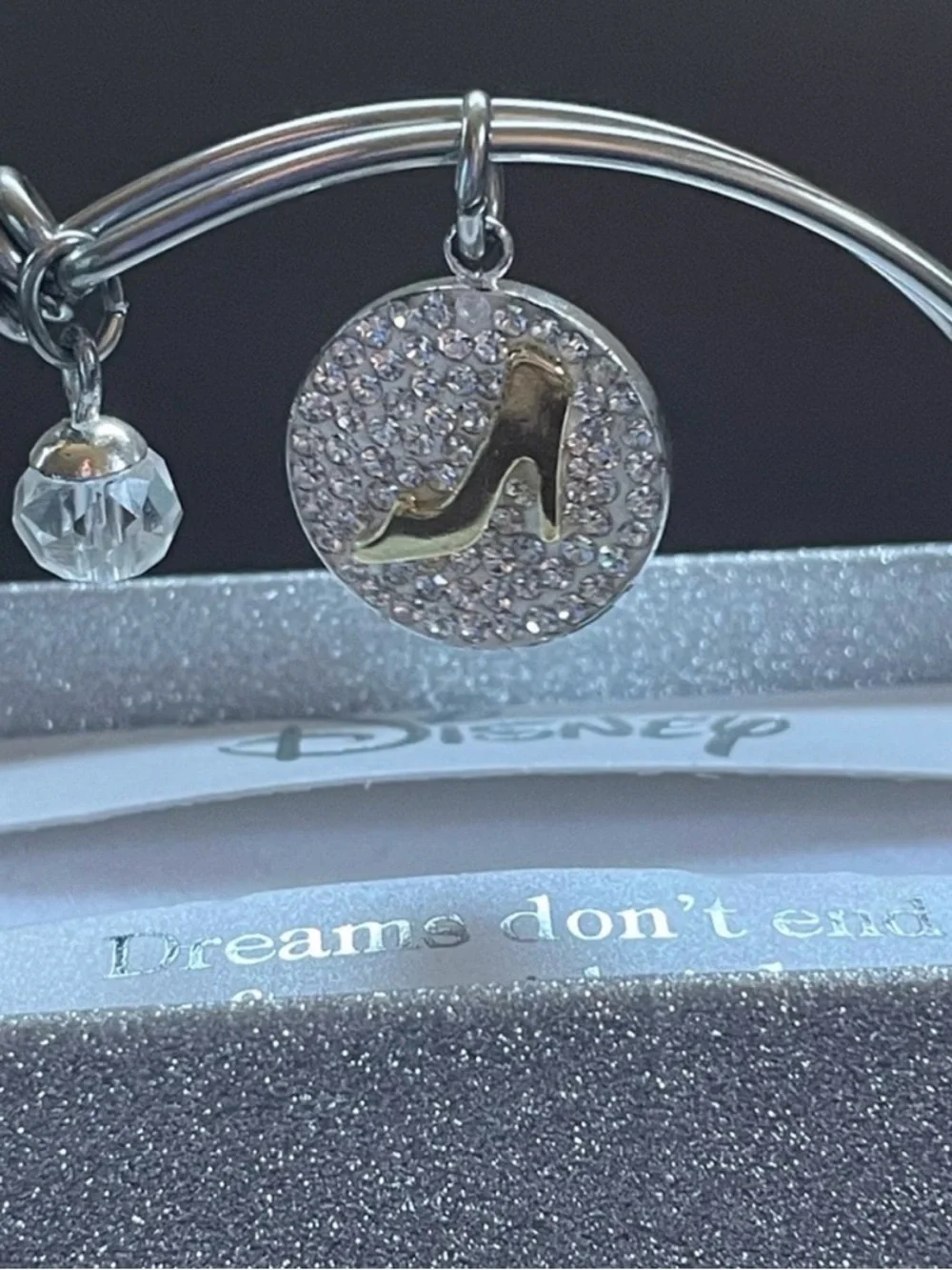 Disney Girls Cinderella Bracelet Silver Plated Stainless Steel - NWT